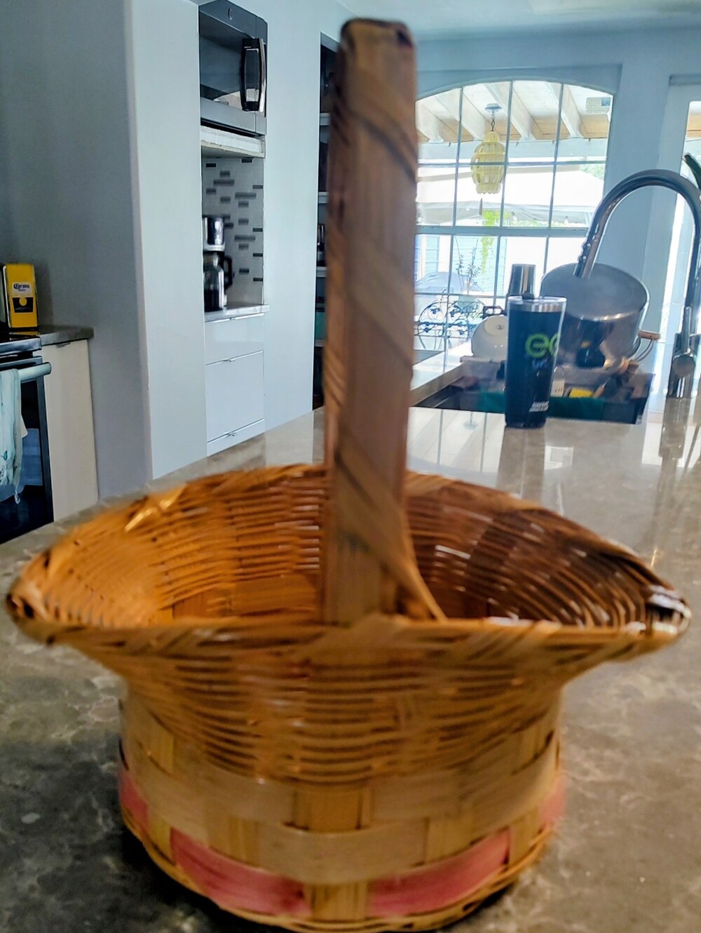 Basket with a handle width 12 1/2 inches X 14 inches height X 3 1/2 depth